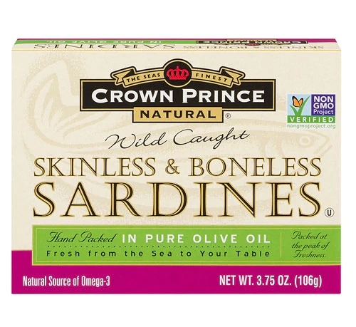 Sardinha Crown Prince Natural Descascada e Sem Espinhas em Azeite Puro - 106g