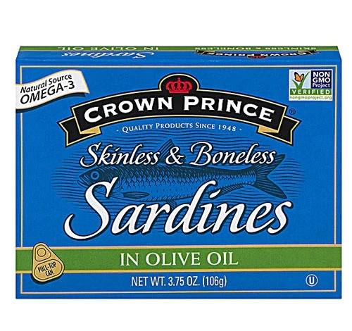 Sardinha do Príncipe Coroado Sem Pele e Espinhas em Azeite de Oliva 106g – Nutrição Superior