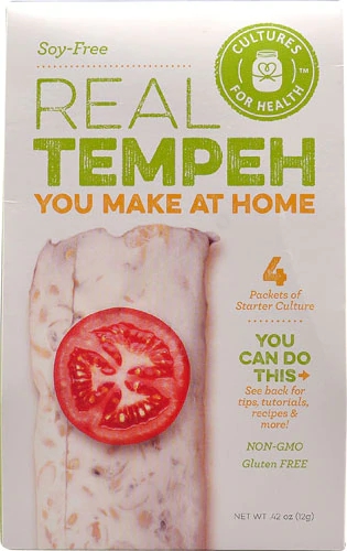 Cultures For Health Fermento de Tempeh Real - Sem Soja - 4 Pacotes para uma Alimentação Saudável
