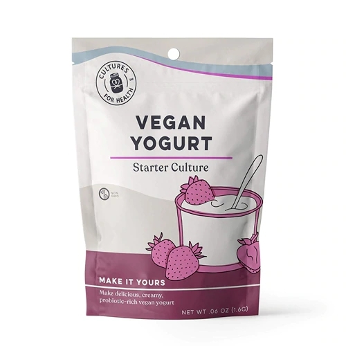 Fermento Vegano para Iogurte Cultures For Health - 4 Pacotes (14g Total)