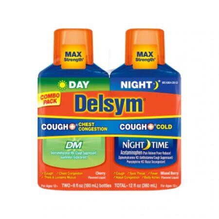 Delsym Day and Night Cough Medicine -- 6 fl oz Each / Pack of 2