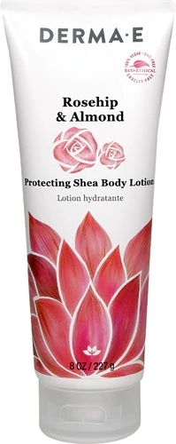 Derma E Loção Corporal Protetora de Karité Rosa Mosqueta e Amêndoa 227g - Hidratação Profunda