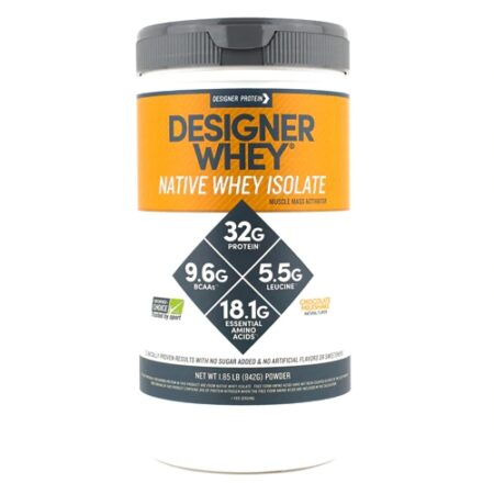 Designer Protein Native Whey Isolate Chocolate Milkshake -- 1.85 lbs