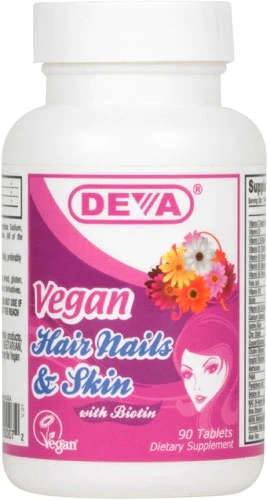 Deva Vegan Cabelo, Unhas e Pele 90 Tabletes - Nutrição Completa Vegana