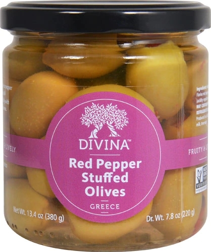 Azeitonas Recheadas Divina com Pimenta Vermelha – 380g