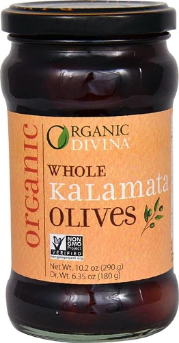 Azeitonas Kalamata Orgânicas Divina 289g - Sabor Autêntico Grego Puro