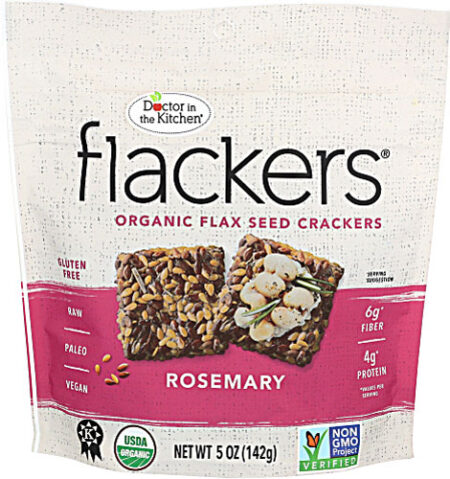 Doctor In The Kitchen Flackers® Organic Flax Seed Crackers Rosemary -- 5 oz