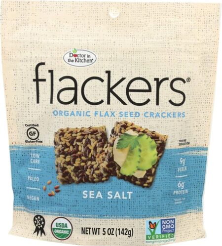 Doctor In The Kitchen Flackers® Organic Flax Seed Crackers Sea Salt -- 5 oz