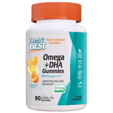 Doctor's Best Omega plus DHA Gummies Seriously Citrus -- 90 Gummies