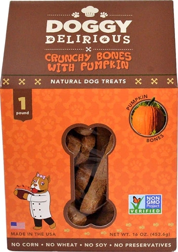 Petiscos Naturais Doggy Delirious Crunchy Bones Sabor Abóbora - 454g