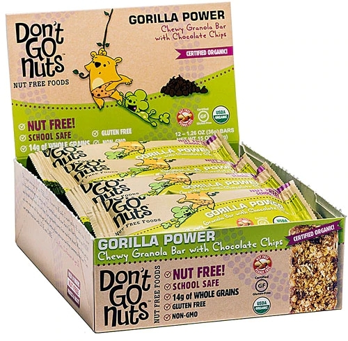Barras de Granola Chewy Don't Go Nuts Gorilla Power com Gotas de Chocolate - Caixa com 12 Unidades (Aprox. 480g)