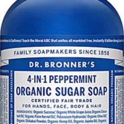 Sabonete Líquido Orgânico Dr. Bronner's 4 em 1 Açúcar Menta 355ml - Limpeza Pura e Bem-Estar