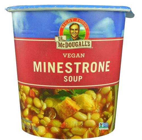 Dr. McDougall's Big Cup Sopa Vegana Minestrone 65g - Refeição Rápida e Saudável