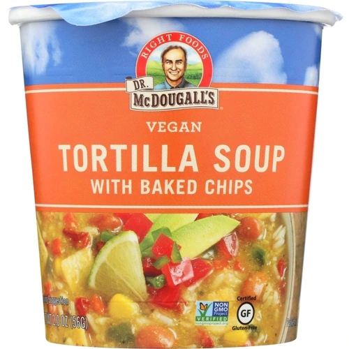 Dr. McDougall's Sopa Vegana Sabor Tortilla com Chips Assados - 57g