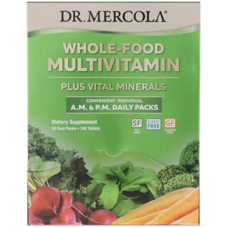 Dr. Mercola Whole-Food Multivitamin AM & PM Daily Packs -- 240 Tablets