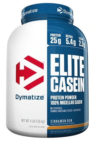 Dymatize Elite Casein Sabor Cinnamon Bun - 1.81kg: Proteína de Liberação Lenta para Músculos Fortes