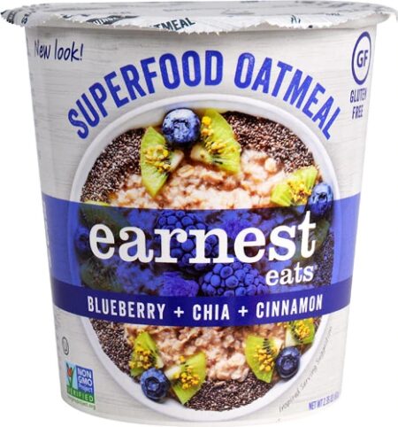 Earnest Eats Superfood Oatmeal Cup Gluten Free Blueberry Chia Cinnamon -- 2.35 oz