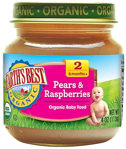 Comida Orgânica para Bebês Earth's Best, Pera e Framboesa - Fase 2 (113g)