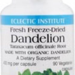 Eclectic Institute Dente de Leão Orgânico 400mg - 90 Cápsulas Vegetarianas: Saúde Hepática e Digestiva