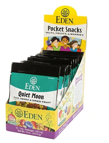 Eden Foods Quiet Moon Pocket Snacks - 12 Pacotes de 28g (Total 336g) - Lanche Saudável e Nutritivo
