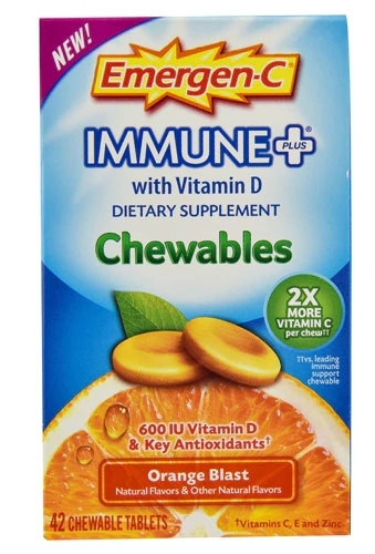 Emergen-C Immune Plus Laranja 42 Pastilhas Mastigáveis com Vitamina D
