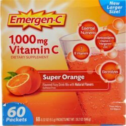 Emergen-C Vitamina C Efervescente Sabor Super Laranja - 1000mg - Pacotes com 60