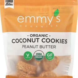 Biscoitos Veganos de Amendoim e Coco Emmy's Organics Sem Glúten - 170g