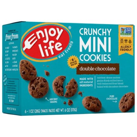 Enjoy Life Crunchy Mini Cookies Gluten Free Double Chocolate -- 6 Packs