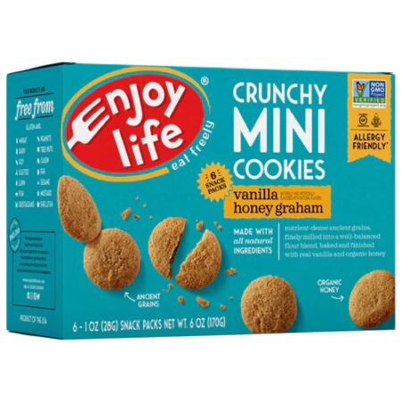 Enjoy Life Crunchy Minis Cookies Gluten Free Vanilla Honey Graham -- 6 Packs