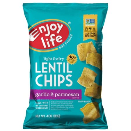 Enjoy Life Lentil Chips Gluten Free Garlic & Parmesan -- 4 oz