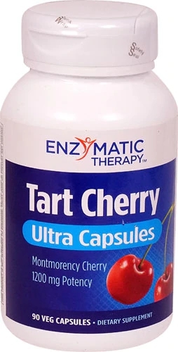 Enzymatic Therapy Tart Cherry Ultra Cápsulas 1200mg - 90 Cápsulas Veganas para Bem-Estar