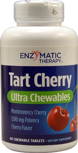 Enzymatic Therapy Tart Cherry Ultra Chewables - 90 Comprimidos Mastigáveis - Suporte à Saúde das Articulações e Recuperação Muscular