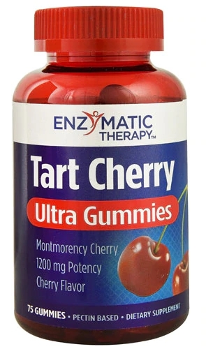Enzymatic Therapy Tart Cherry Ultra Gummies - 1200mg, 75 Gomas | Saúde e Bem-Estar Natural