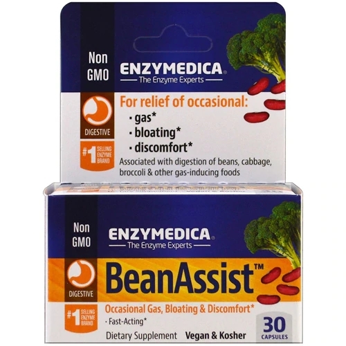 Enzymedica BeanAssist™ - Alívio de Gases e Inchaço - 30 Cápsulas