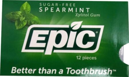 Epic Dental Gum Sugar-Free Spearmint -- 12 Pieces