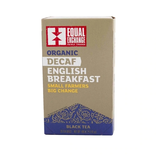 Chá Preto Orgânico Descafeinado English Breakfast Equal Exchange 20 Sachês 40g