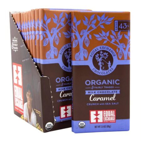 Equal Exchange Organic Milk Chocolate Caramel Crunch with Sea Salt -- 12 Bars