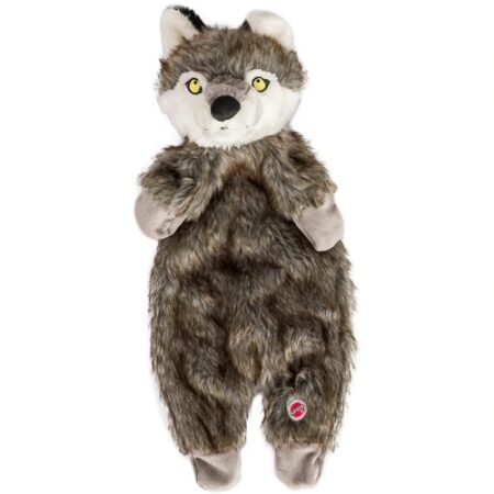 Ethical Pet Products Furzz Plush Dog Toy Gray Wolf -- 1 Toy