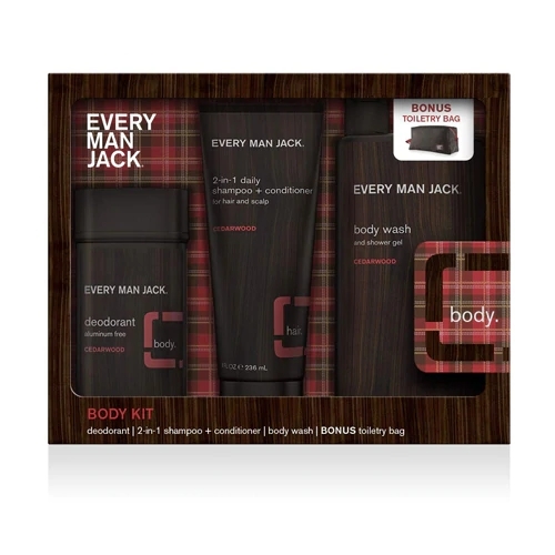 Every Man Jack Kit Corporal Cedarwood 3 Peças - Cuidado Completo para Ele