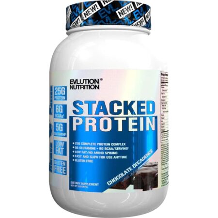 Evlution Nutrition Stacked Protein Powder Drink Mix Chocolate Decadense -- 2 lbs