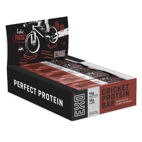 Barra de Proteína Exo Cricket Sabor Chocolate Fudge Brownie - Caixa com 12 Unidades (Aprox. 600g)