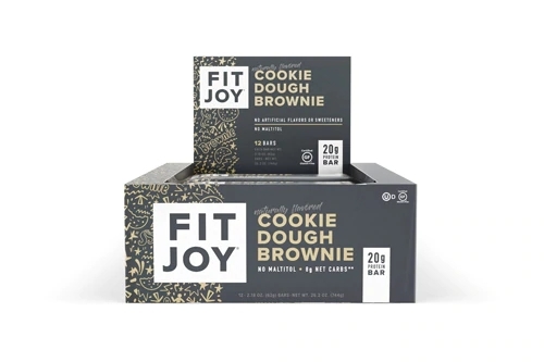 FitJoy Protein Bar Cookie Dough Brownie - 20g Proteína - Caixa com 12 Barras