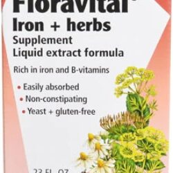 Floravital Ferro Líquido com Ervas 23 fl oz (680ml) - Suplemento de Ferro Orgânico