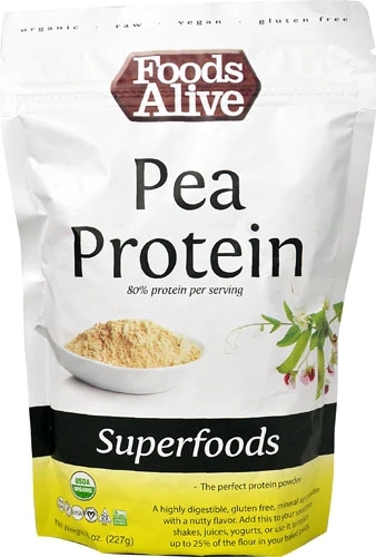 Proteína Orgânica de Ervilha Foods Alive Superfoods - 227g - Energia e Nutrição Pura