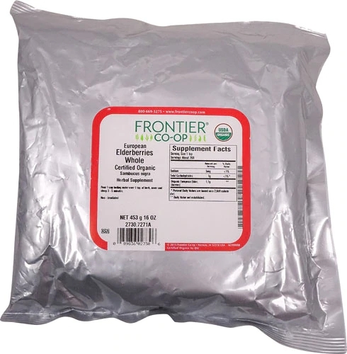 Frutas de Sabugueiro Europeu Orgânico Frontier CO-OP - 454g