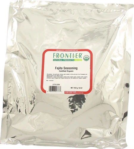 Tempero Orgânico para Fajitas Frontier Natural Products – 454g: Sabor Autêntico e Saúde