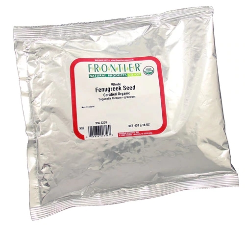 Sementes de Feno Grego Orgânicas Inteiras Frontier Natural Products - 454g