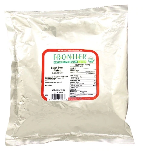 Flocos de Feijão Preto Orgânico Frontier Natural Products - 454g (16 oz)