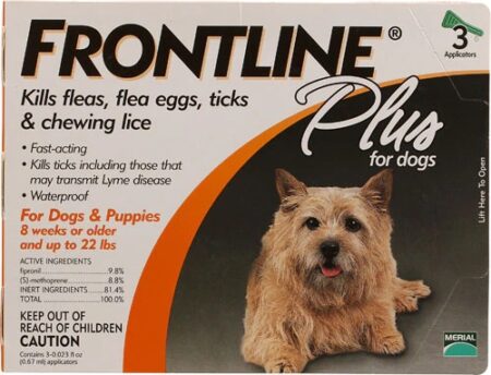 Frontline Plus for Dogs Up to 22 lbs -- 3 Tubes