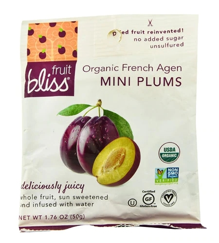 Fruit Bliss Ameixas Francesas Agen Orgânicas Mini - 50g - Sabor e Nutrição Pura